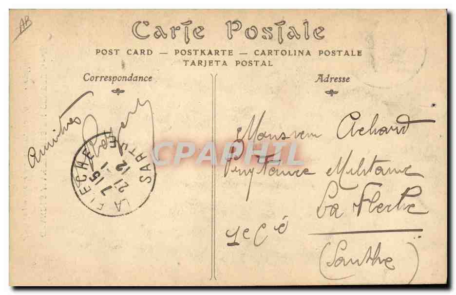 CPA Militaria Les Grandes Manoeuvres du Centre 1908 Au cantonnement  — Rückseite