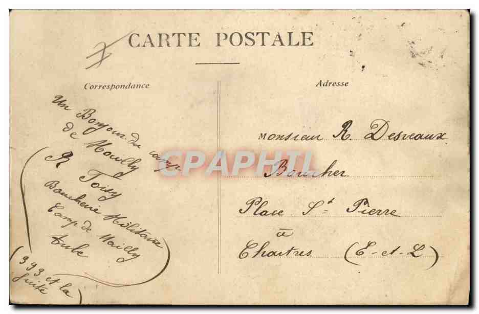 CPA Militaria Camp de Mailly Vue des tentes et cuisine — Rückseite