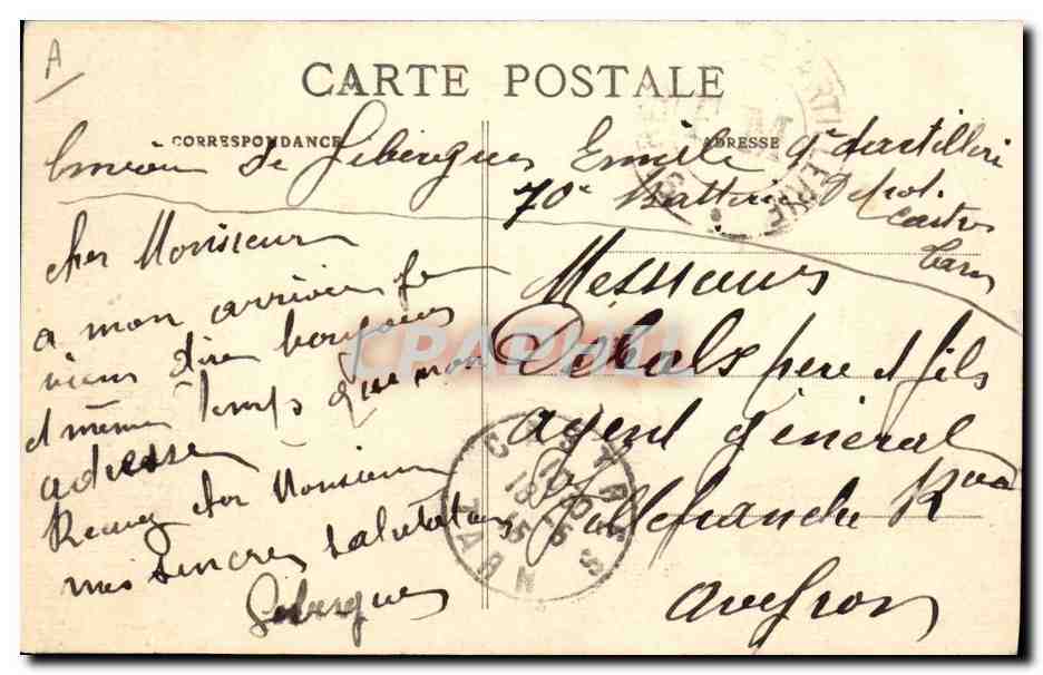 CPA Militaria Artillerie Changement de la piece — Rückseite