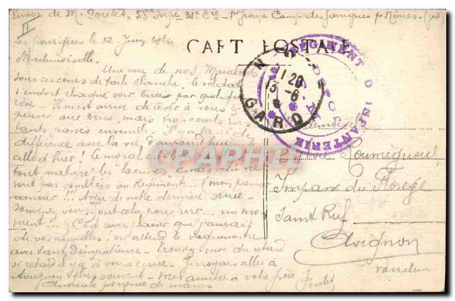 CPA Militaria Camp de Massillan les marabouts du camp interieur — Rückseite