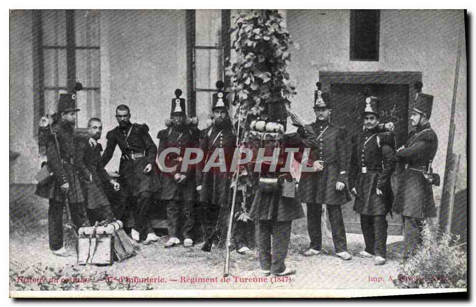 CPA Militaria 37eme Regiment de Turenne 1847