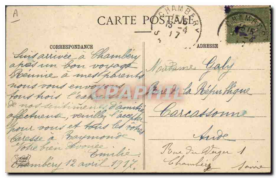 CPA Folklore Costumes de Savoie Fontcouverte — Verso