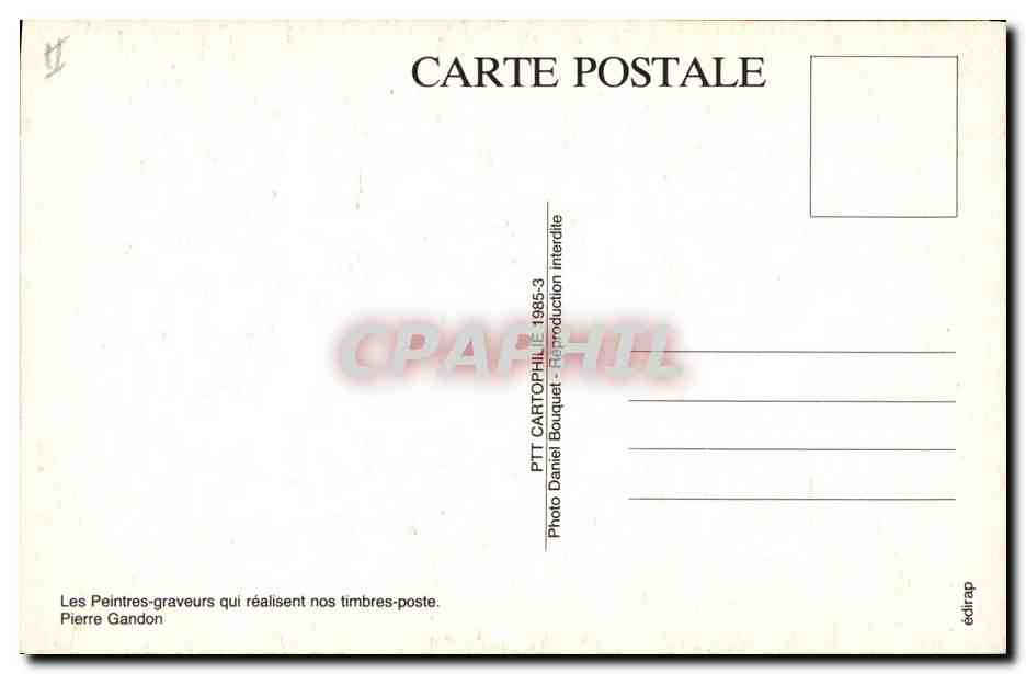 CPM Les peintres graveurs qui realisent nos timbres poste Pierre Gandon — Rückseite
