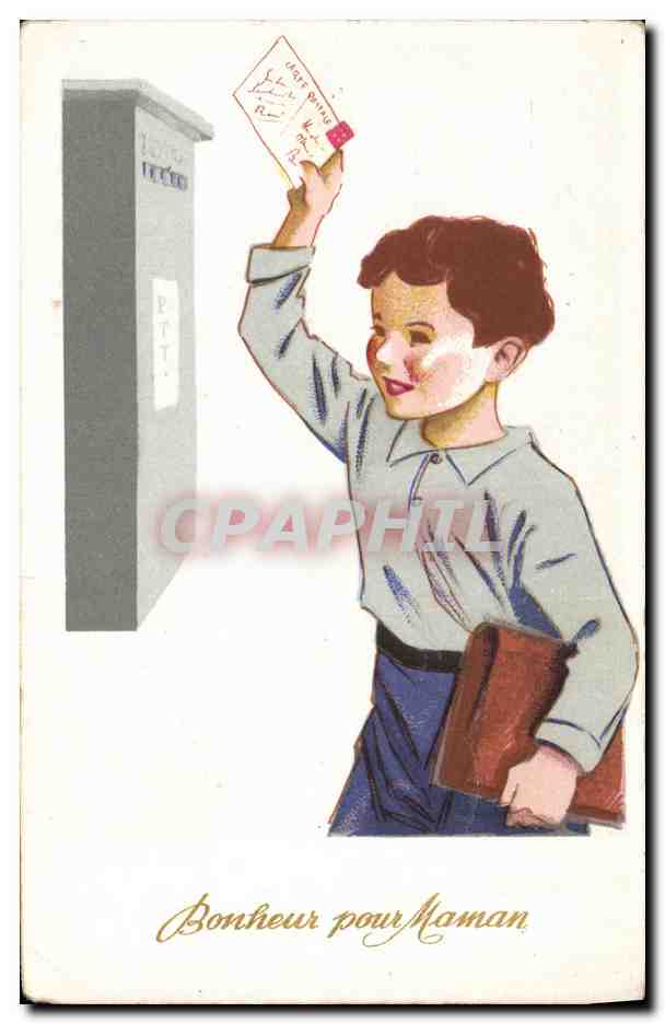 CPA Enfant Boite aux lettres