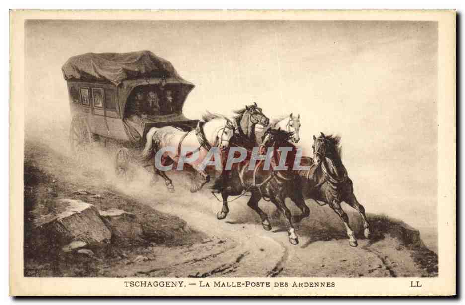 CPA Tschaggeny La malle poste des Ardennes