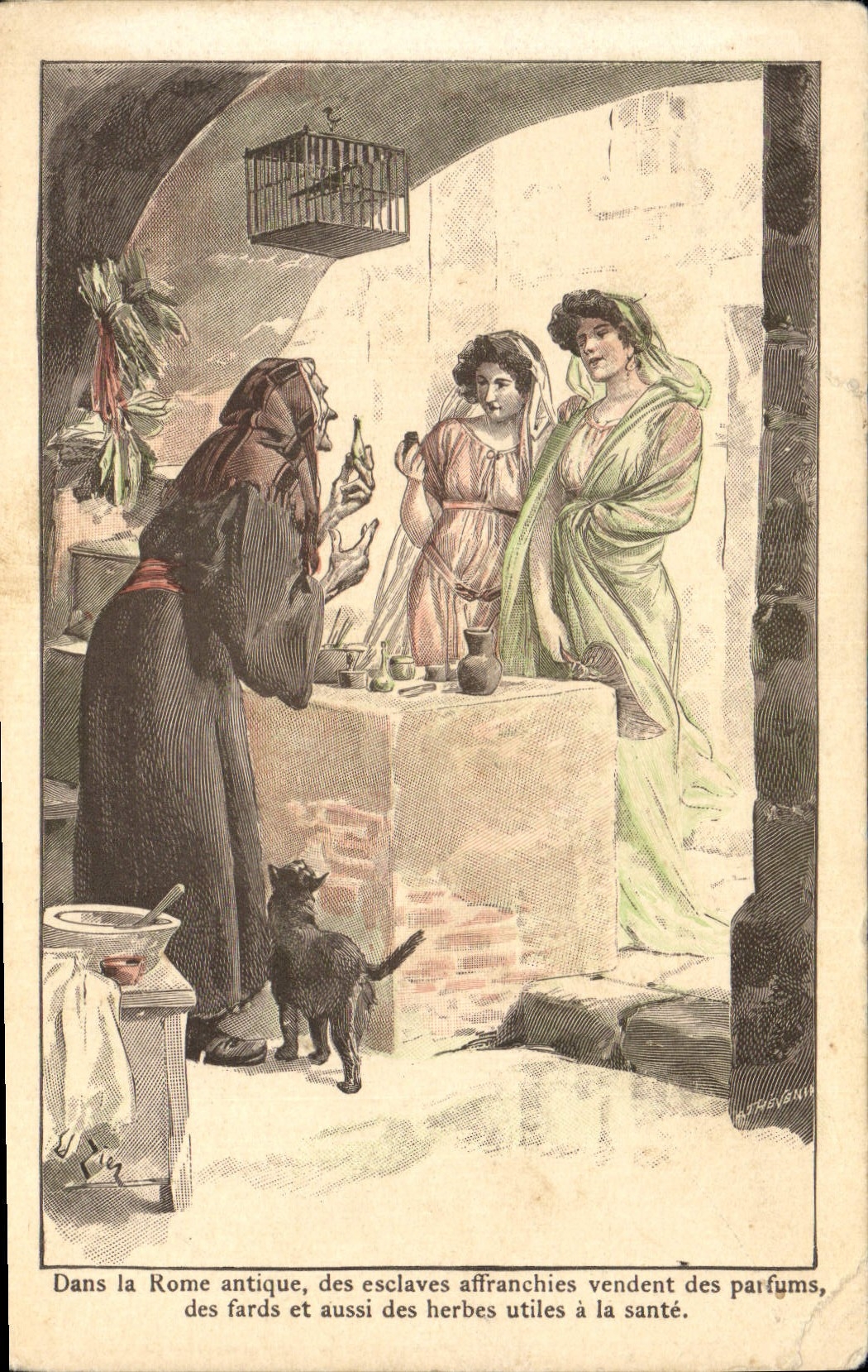 CPA Dans la Rome antique des esclaves affranchies vendent des parfums