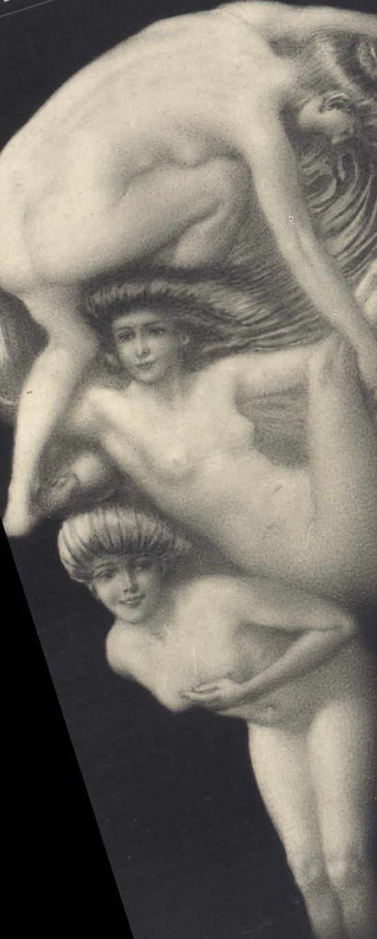 Nus féminins — illustration artistique — Carte postale