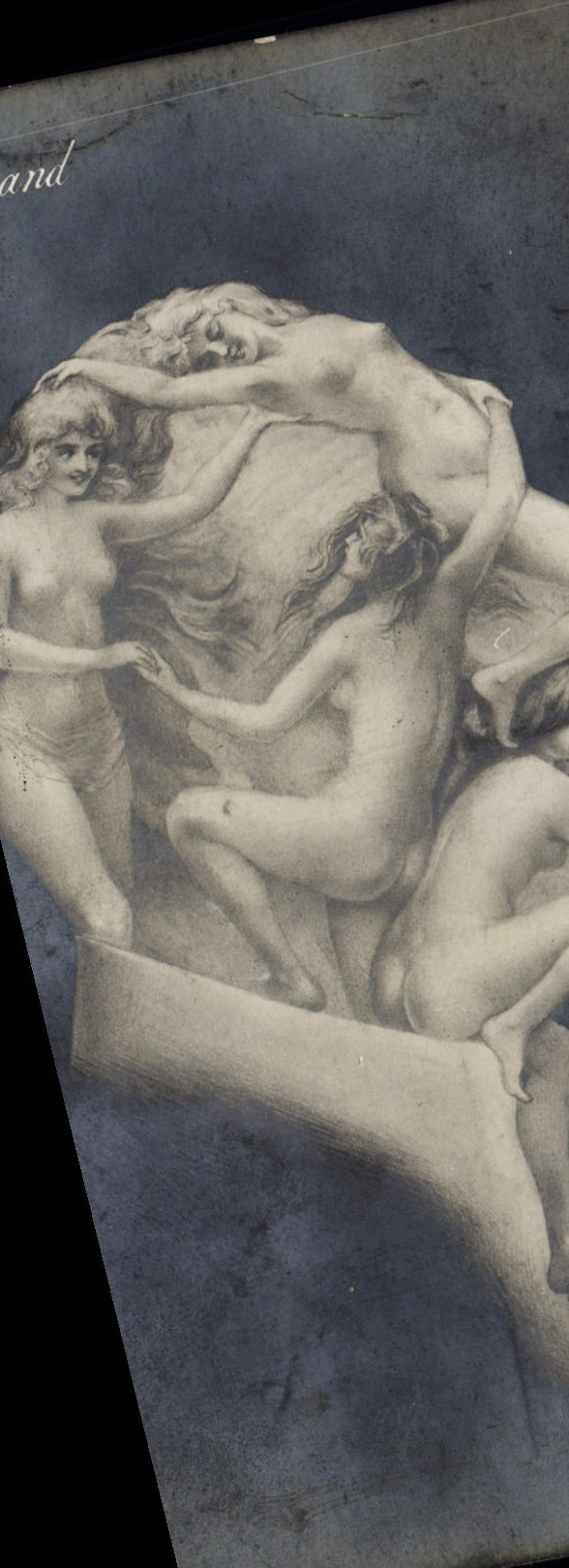 Nus entourant un sphinx — gravure — éditeur inconnu