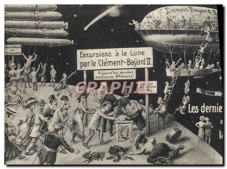 Excursions à la Lune par le Clément-Bayard II — Publicité aérienne — Éditeur non visible