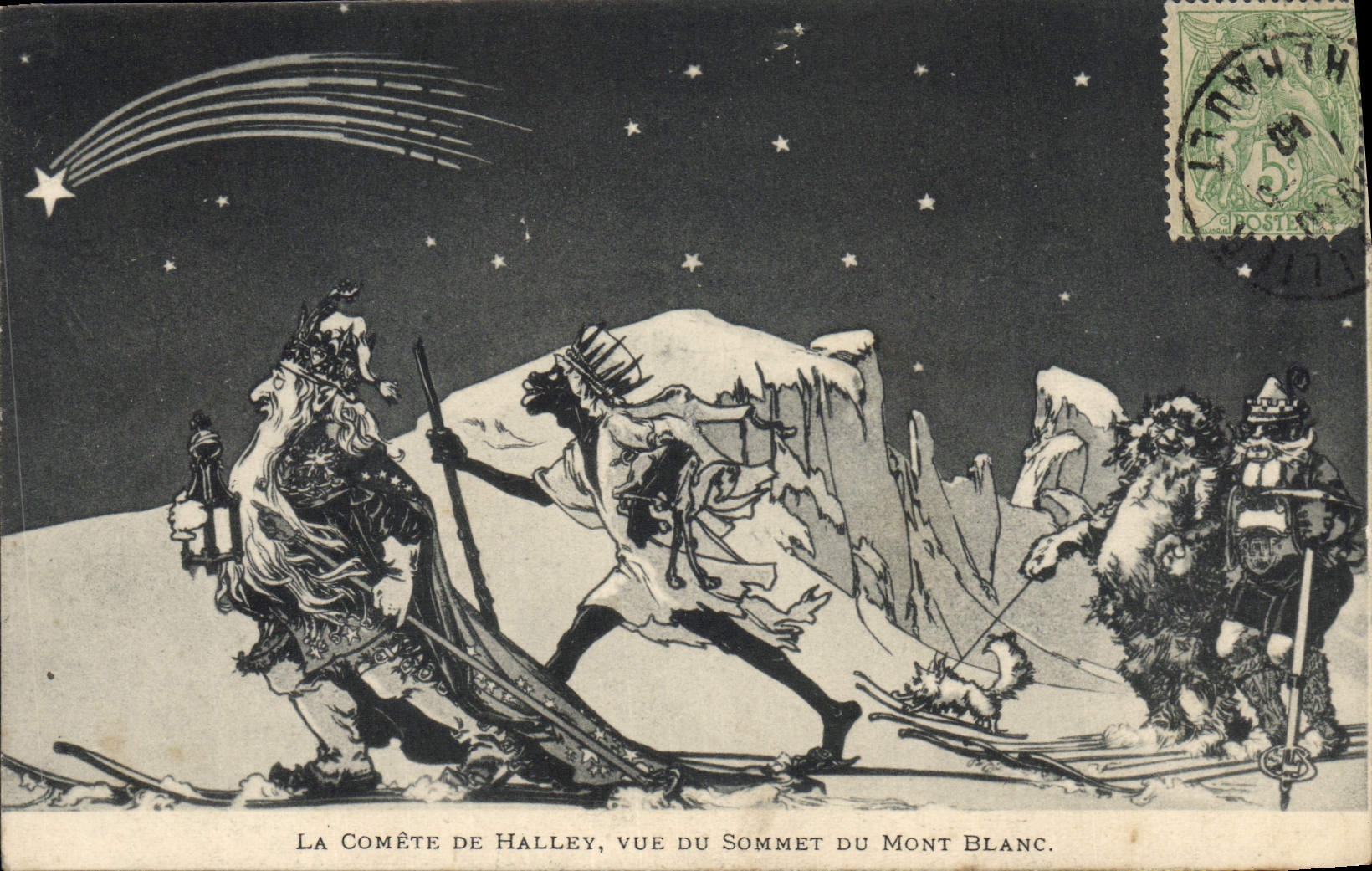 La Comète de Halley, vue du Sommet du Mont Blanc — édition Maison Quercy, n° non visible