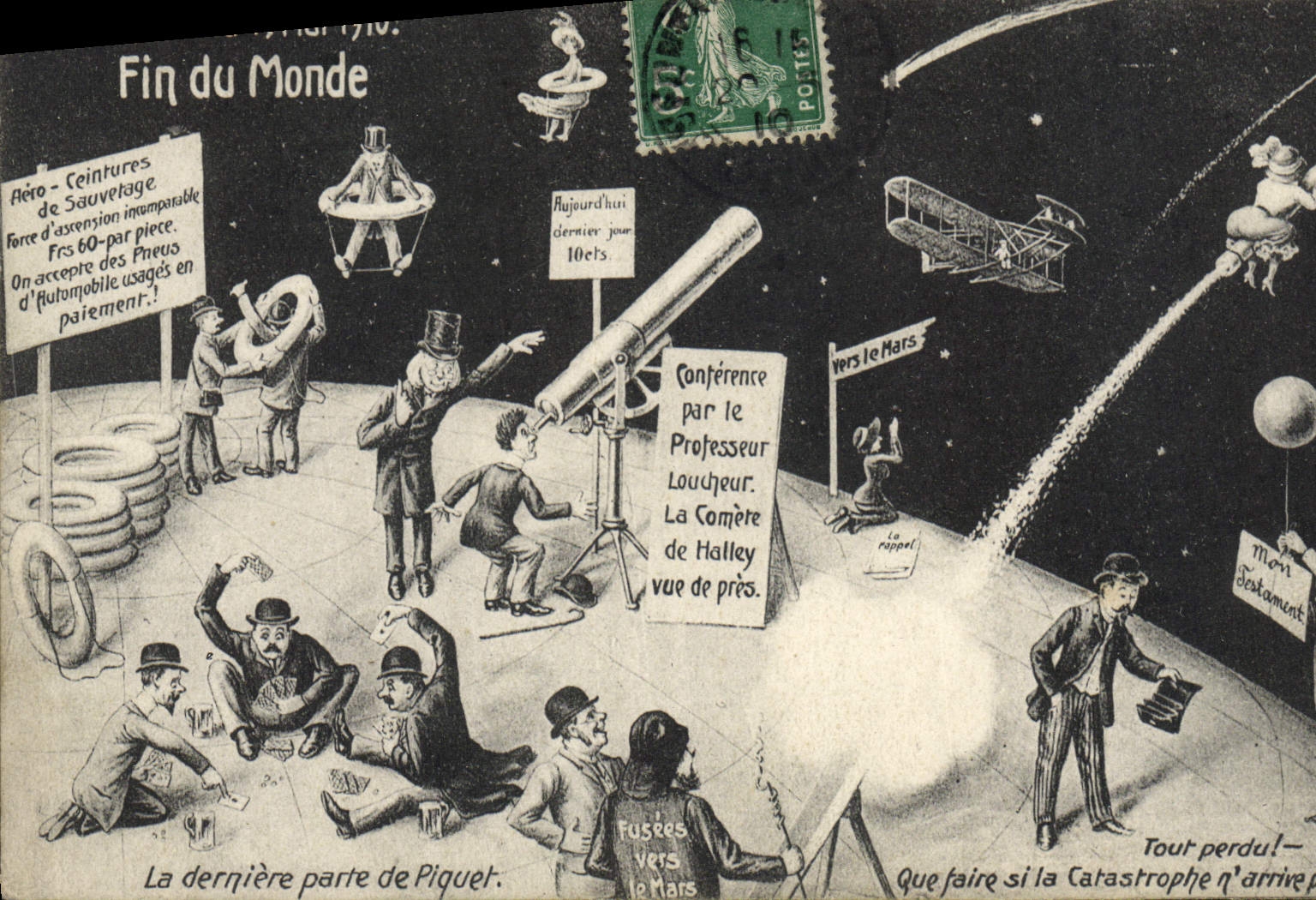 Fin du Monde — Caricature satirique — Éditeur non visible