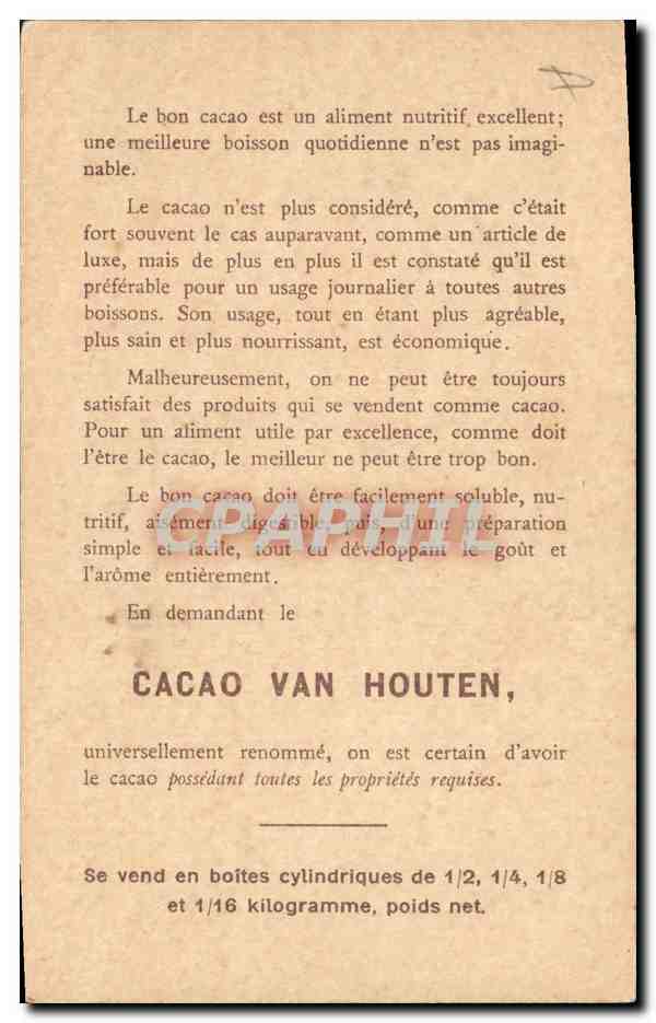 Aviation ludique — publicité pour Cacao Van Houten Solubilisé en Boudre — Verso