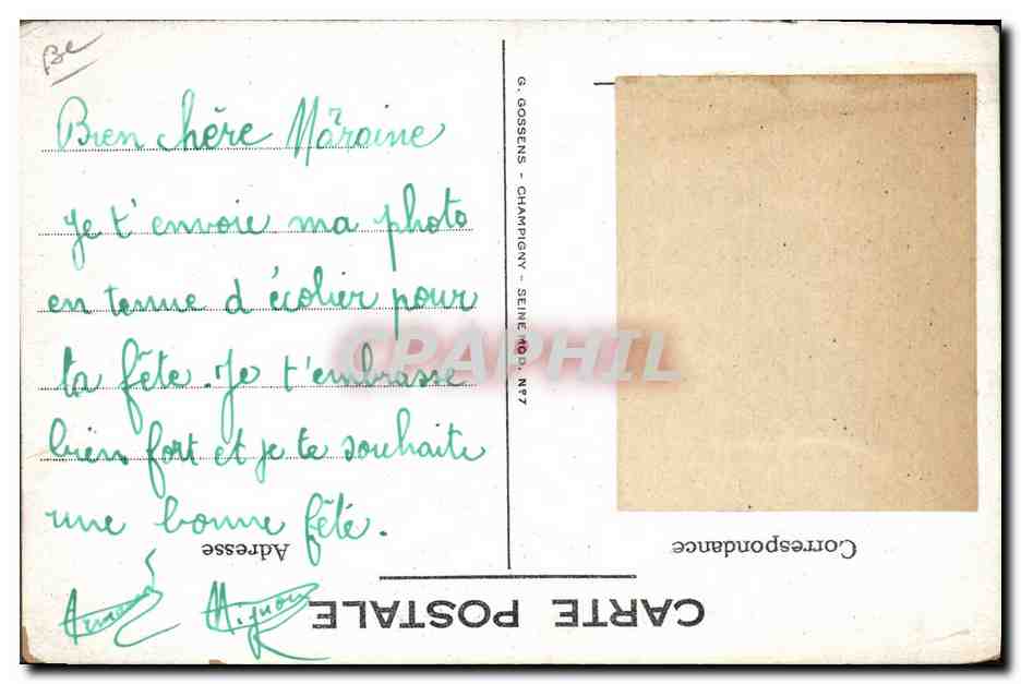 CPA Fantaisie Photographie Enfant Travaux des champs Les vendanges  — Rückseite