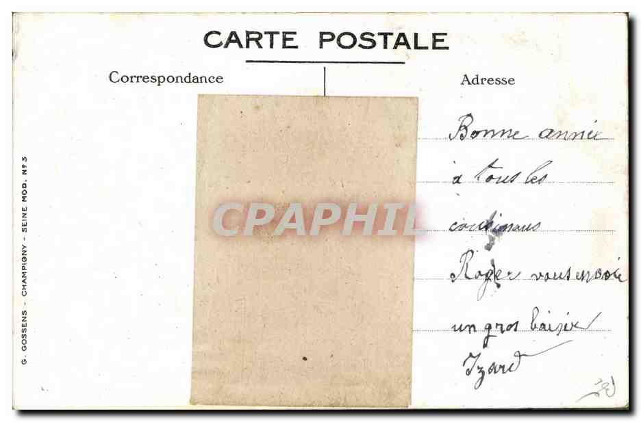 CPA Fantaisie Photographie Enfant Avion — Rückseite