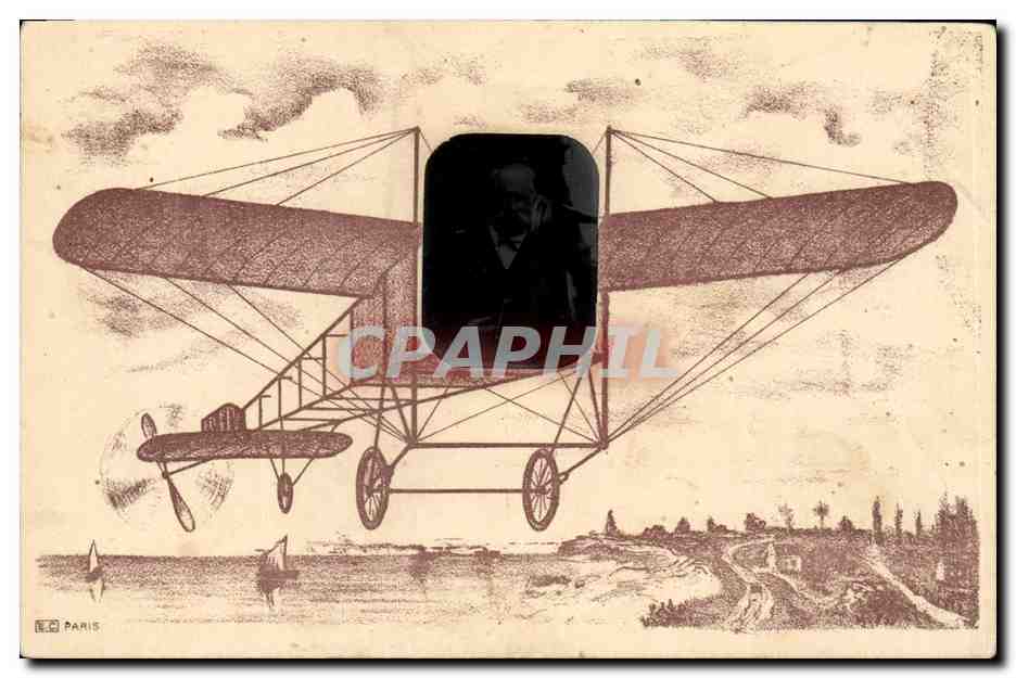 CPA Fantaisie Photographie Homme Avion
