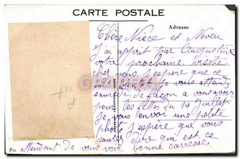 CPA Fantaisie Photographie Enfant — Rückseite