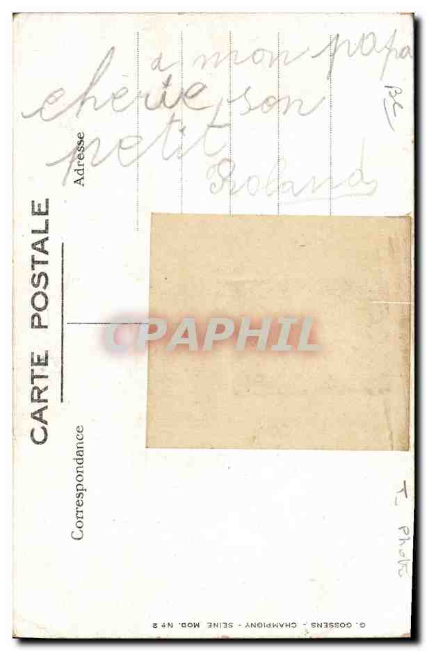 CPA Fantaisie Photographie Enfant Avion — Rückseite