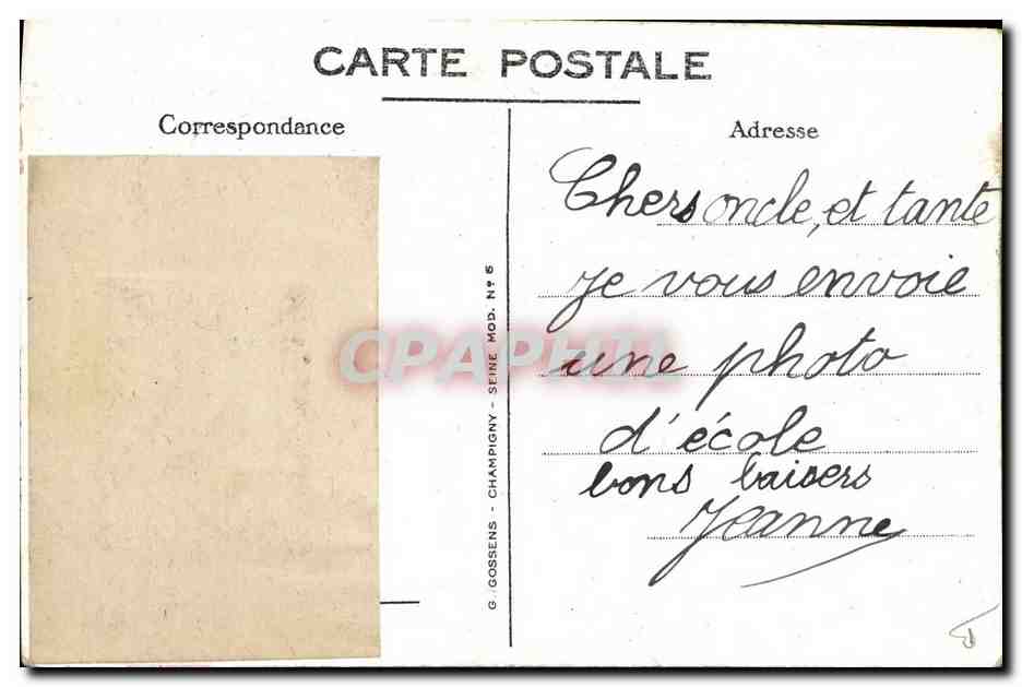 CPA Fantaisie Photographie Enfant Travaux des Champs Les semailles — Rückseite