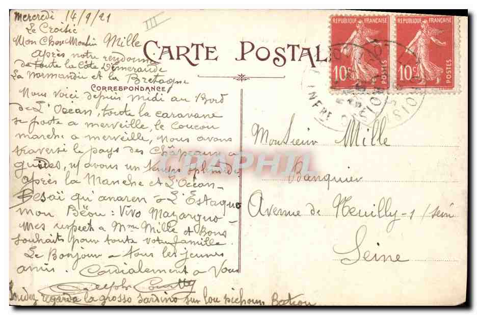 Le Croisic (Loire-Inf.) — La Sortie du Port — Collection F. Chapeau, Nantes - 2e mille — Reverso