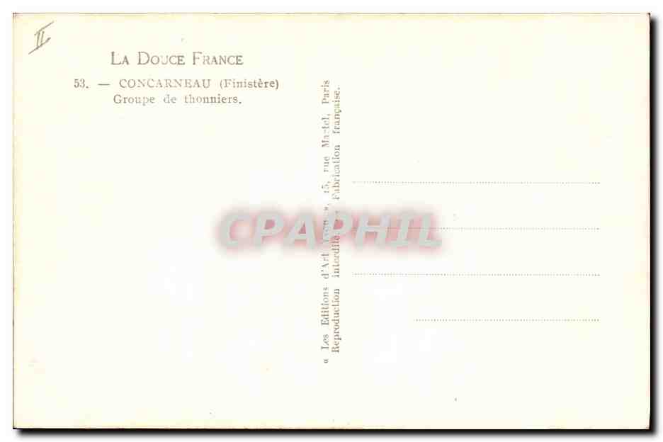 Concarneau (Finistère) — Groupe de thonniers — Les Éditions d'Art Douce France — Rückseite