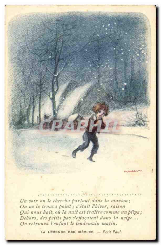 CPA Fantaisie Illustrateur Poulbot Victor Hugo La legende des siecles Petit Paul 