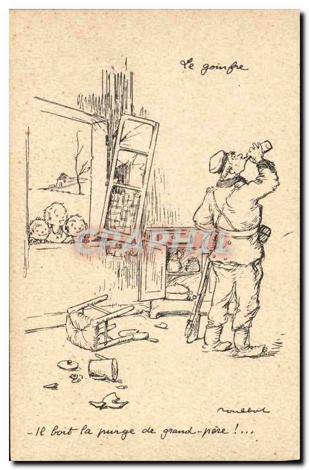 CPA Fantaisie Illustrateur Poulbot Soldat Militaria 