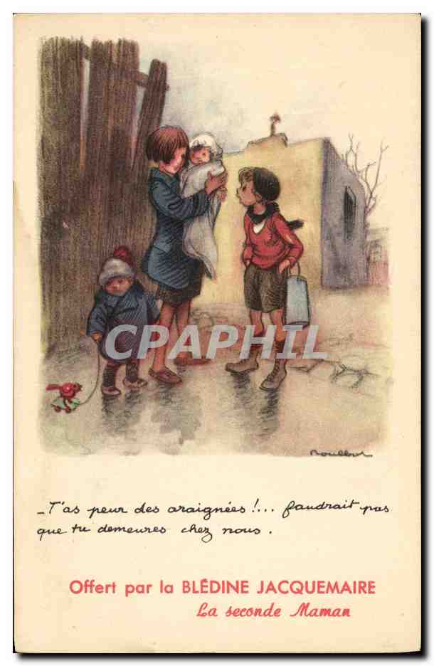 Enfants et bébé — scène de rue — dessin de Roulebur, offerte par Blédine Jacquemaire