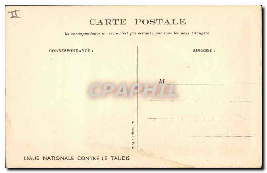 Enfants et bébé — scène de rue — dessin de Roulebur, offerte par Blédine Jacquemaire — Rückseite