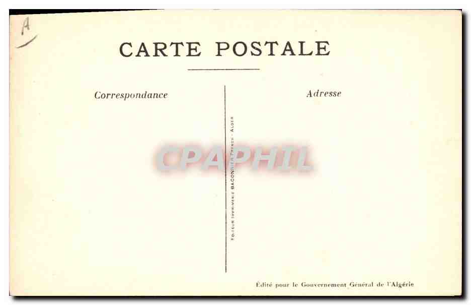 Fileuses — Scènes et Types Algériens — Série No 1, éditée pour le Gouvernement Général de l'Algérie — Rückseite
