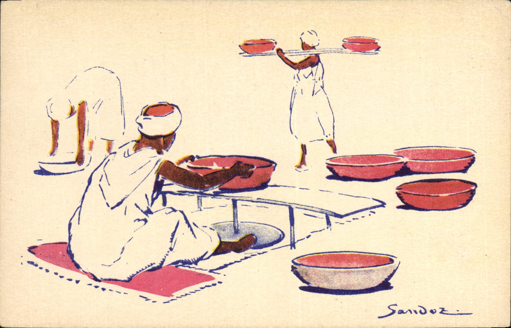CPA Fantaisie Afrique du Nord Illustrateur 