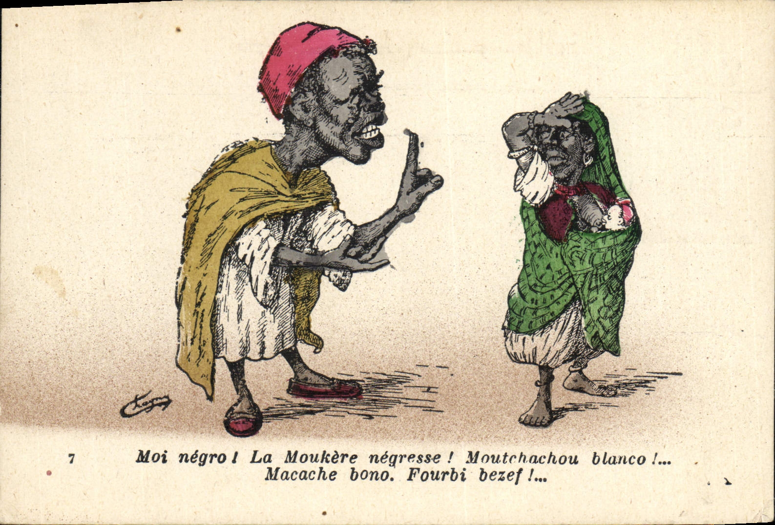 CPA Fantaisie Afrique du Nord Illustrateur Moi Negro