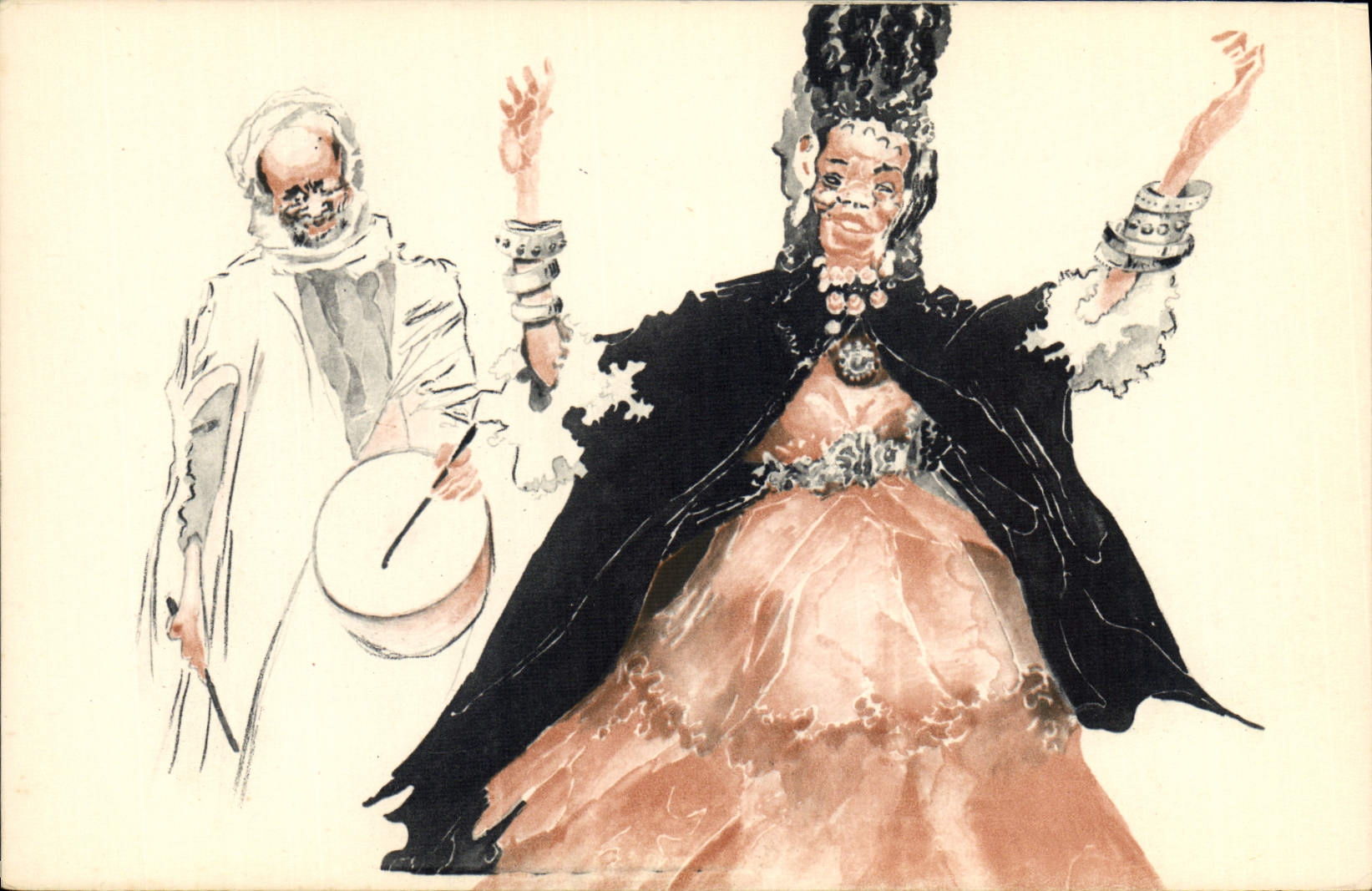 CPA Fantaisie Afrique du Nord Illustrateur Danseuses a Ouargla