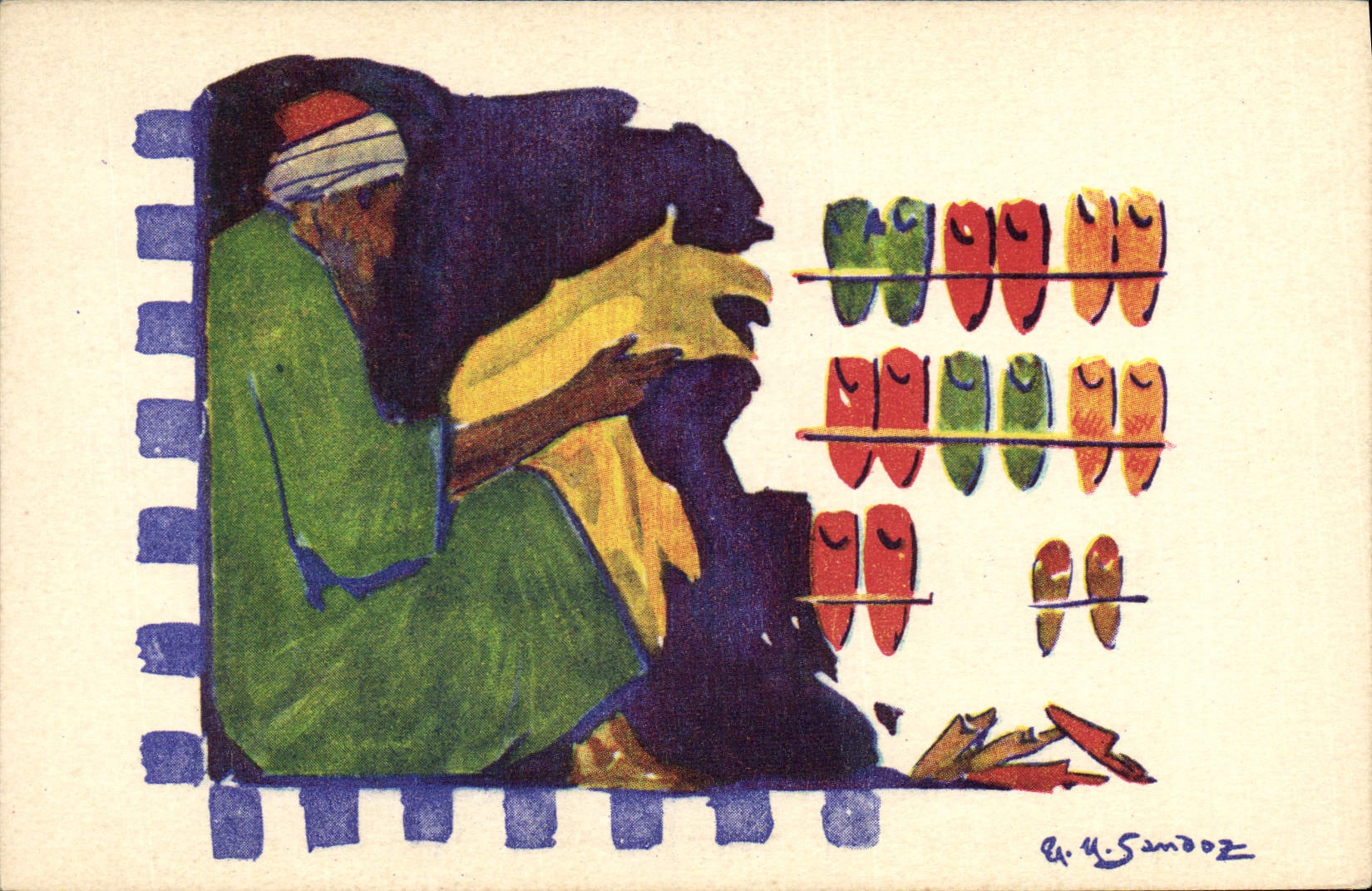 CPA Fantaisie Afrique du Nord Illustrateur 
