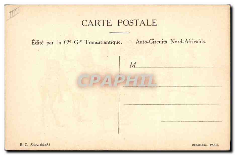CPA Fantaisie Afrique du Nord Illustrateur  — Rückseite