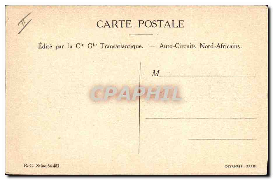 CPA Fantaisie Afrique du Nord Illustrateur  — Rückseite