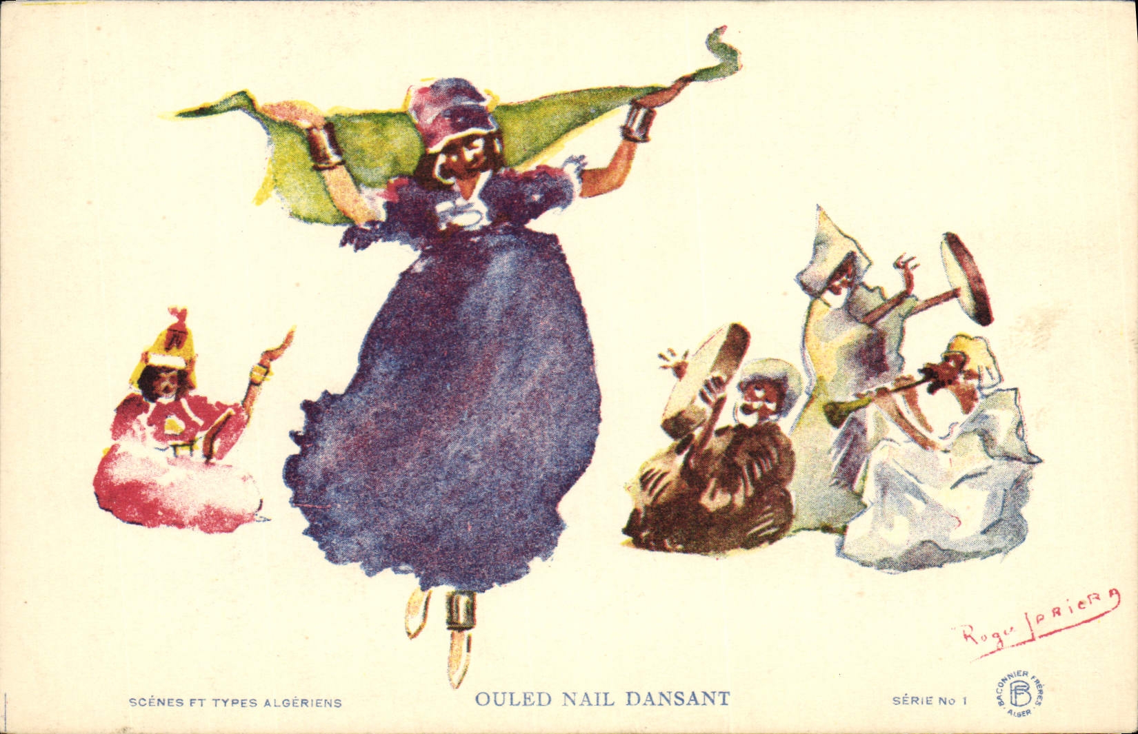 CPA Fantaisie Afrique du Nord Illustrateur Ouled Nail dansant
