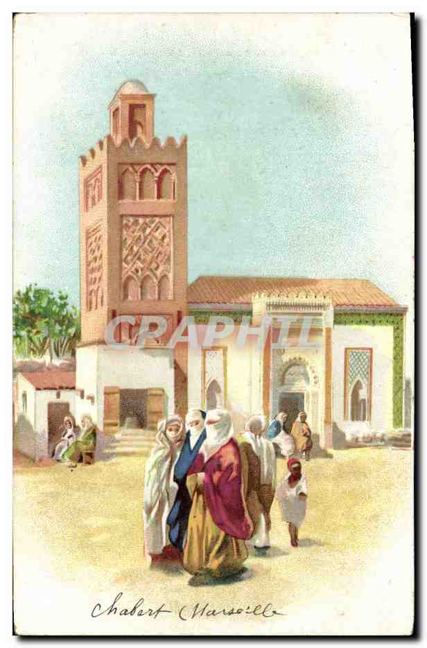 CPA Fantaisie Afrique du Nord Illustrateur Chabert Marseille Rue de Rome 