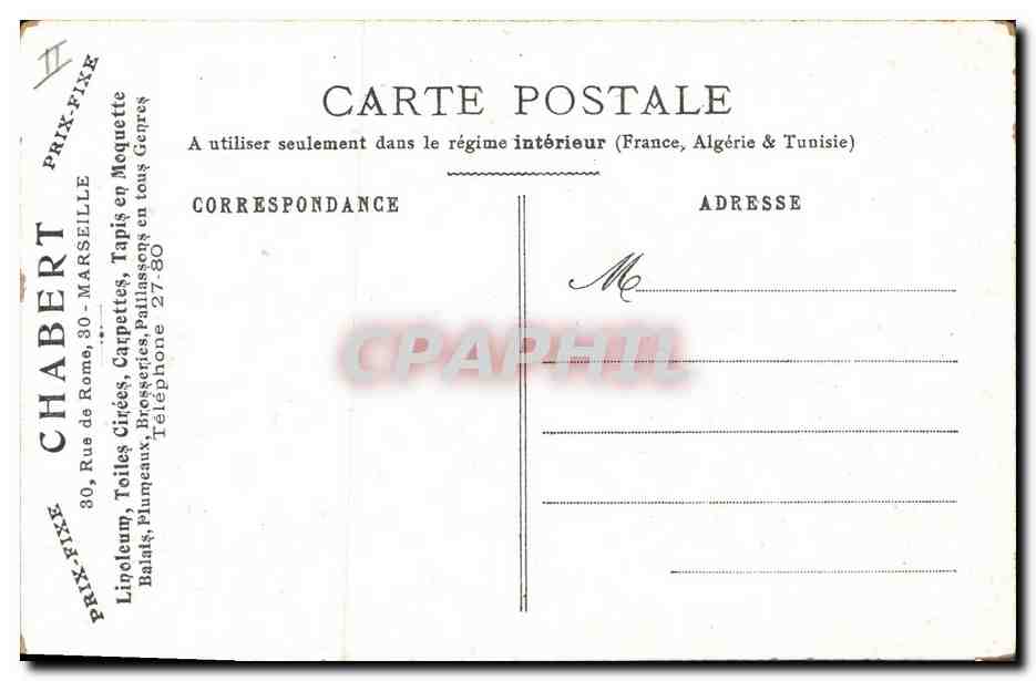CPA Fantaisie Afrique du Nord Illustrateur Chabert Marseille Rue de Rome  — Rückseite