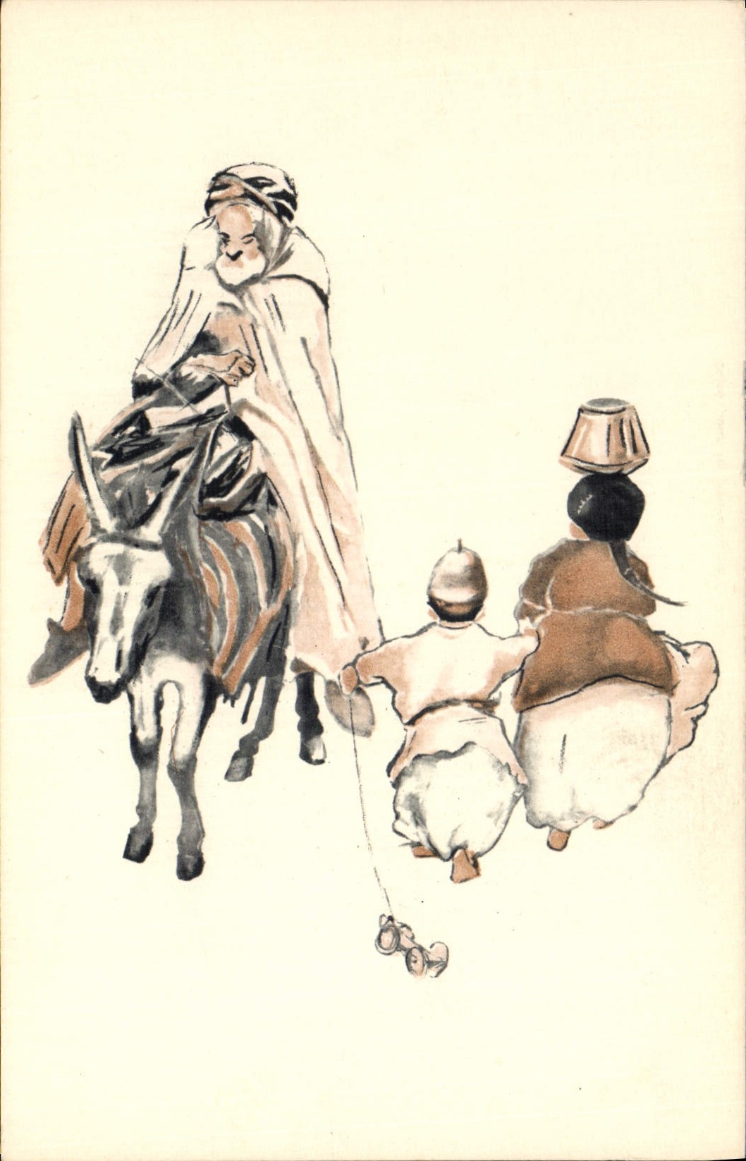 Algerische Szene — Locomotion 1 — Serie N°3 — Veröffentlicht für den Generalgouvernement der Algerien
