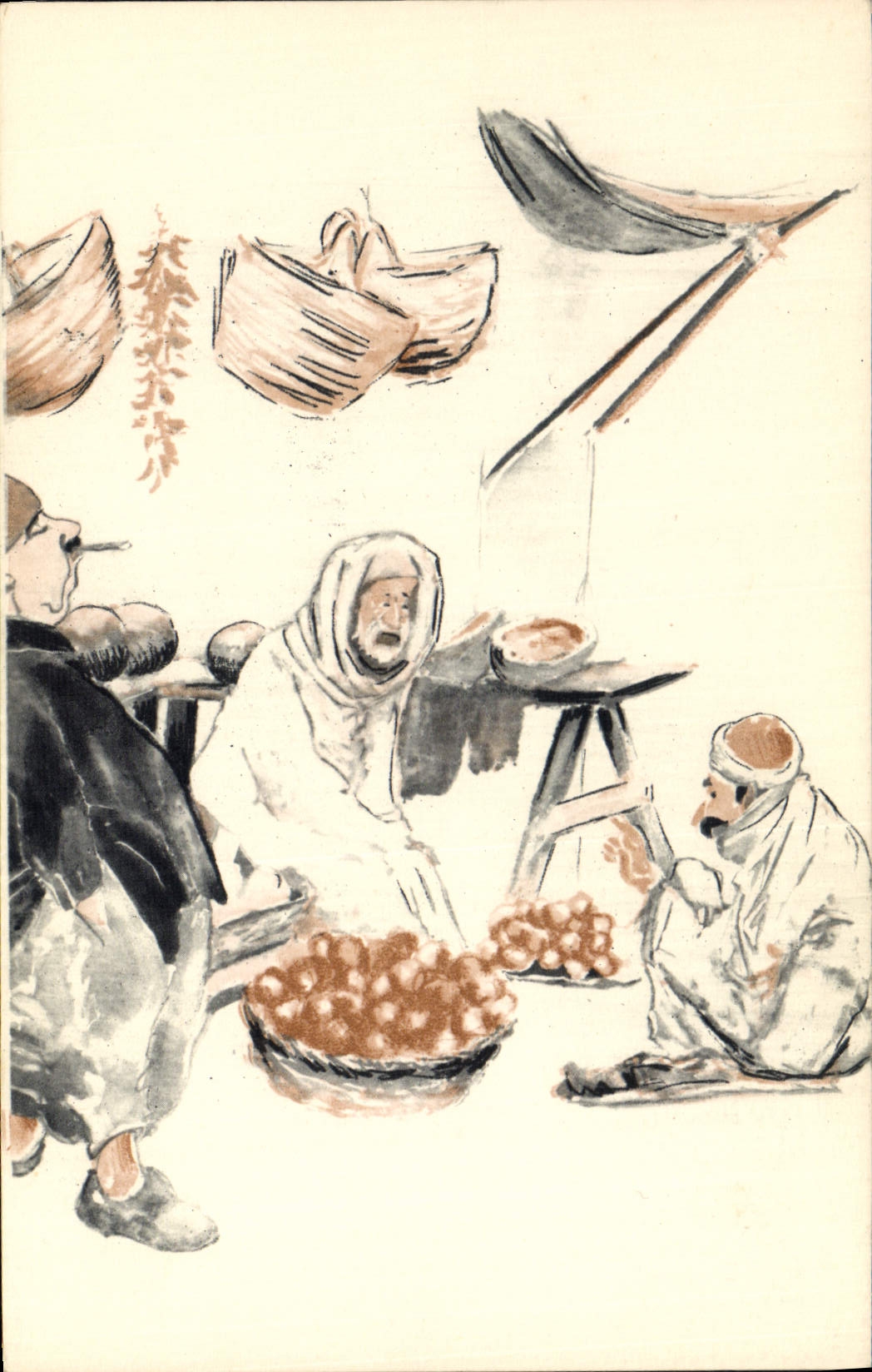 CPA Fantaisie Afrique du Nord Illustrateur Algerie Les fruitiers Alger