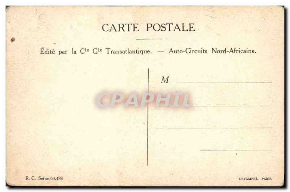 CPA Fantaisie Afrique du Nord Illustrateur  — Rückseite