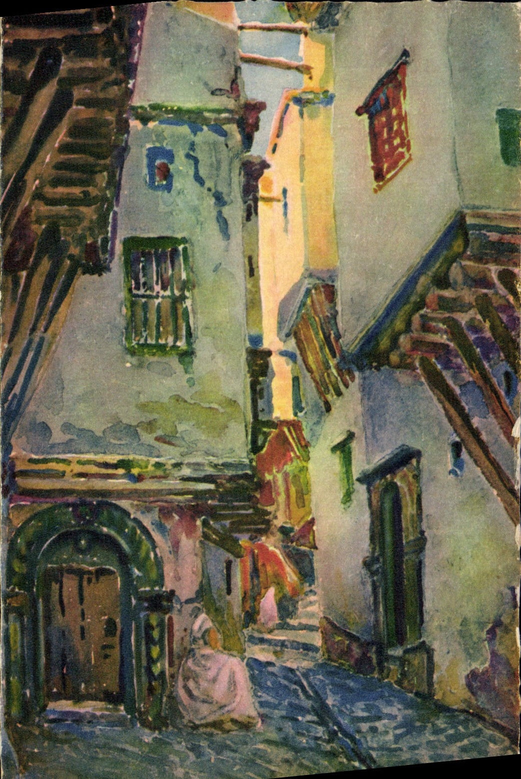 CPA Fantaisie Afrique du Nord Illustrateur Barbichon Rue kleber Casba Alger Algerie 