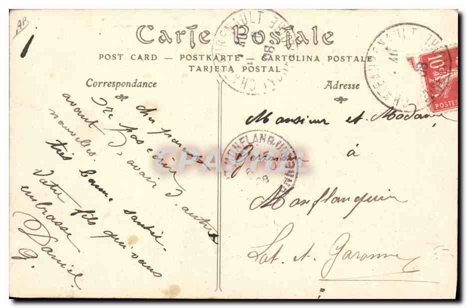 CPA Militaria Grandes manoeuvres du Centre1908 General sur le champ de bataille donnant ses instructions a Etat Major — Rückseite