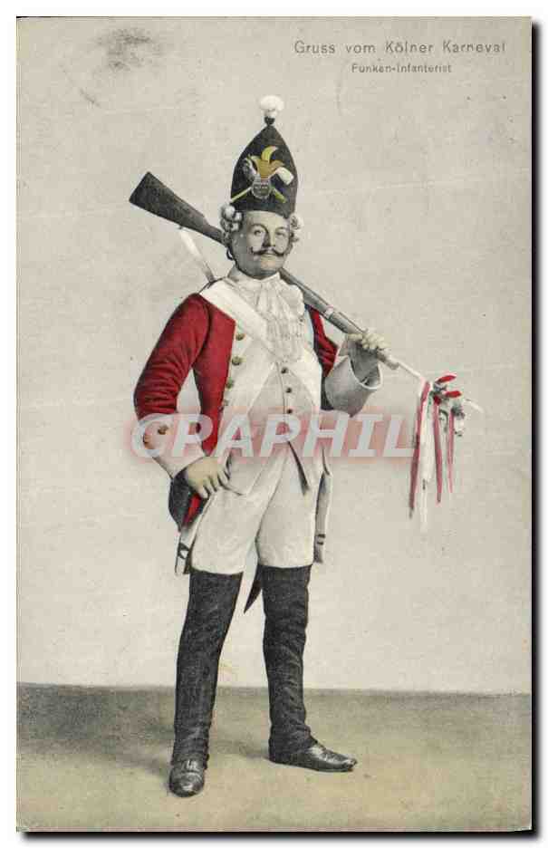 Soldat de carnaval de Cologne — Funken-Infanterist — éditeur non visible