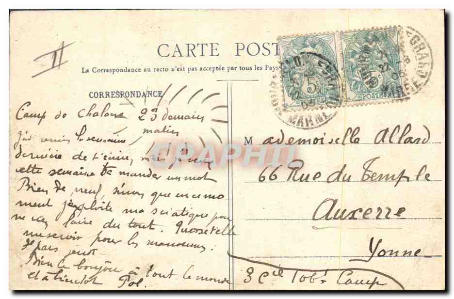 Camp de Châlons - La Soupe — Photographie Locart, Mourmelon — Verso
