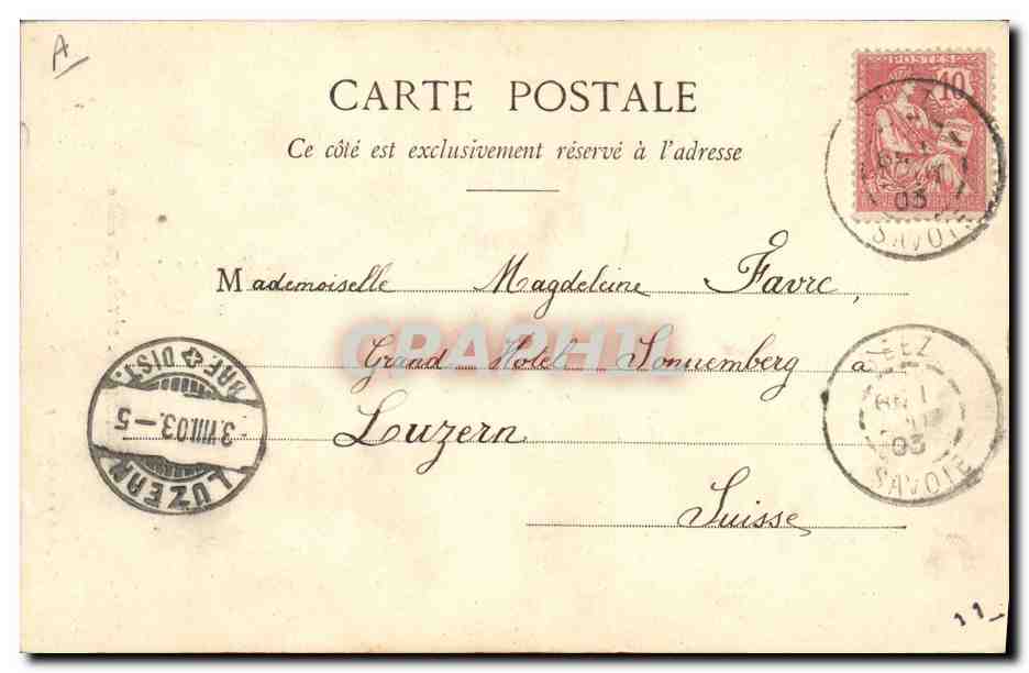 CPA Folklore Costumes de Savoie Tarentaise — Verso