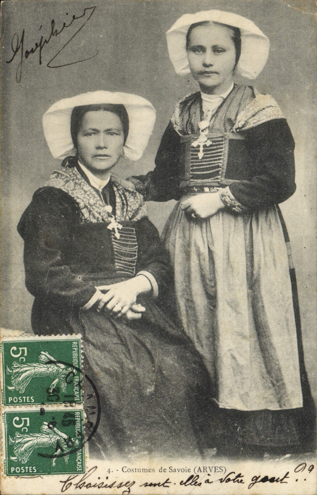 CPA Folklore Costumes de Savoie Arves 