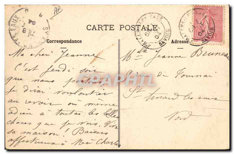 CPA Folklore Costumes de Savoie Arves — Verso
