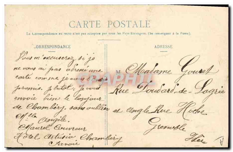 CPA Folklore Costumes de Savoie Arves — Verso