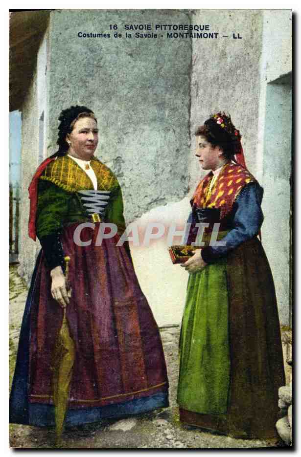 CPA Folklore Savoie Costumes de Savoie Montaimont